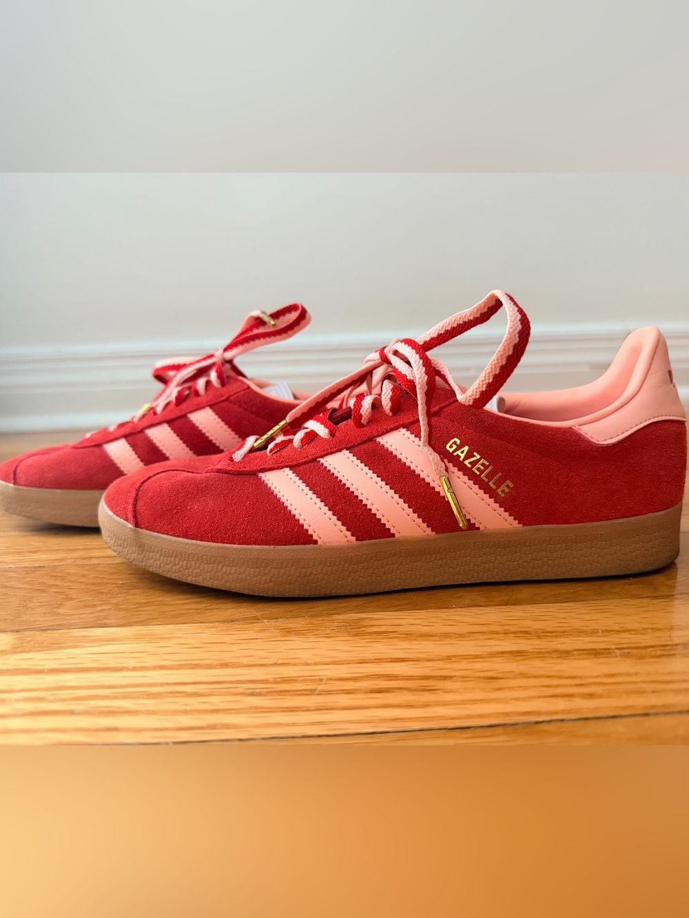 adidas Kids Gazelle Sneakers in Red and Pink